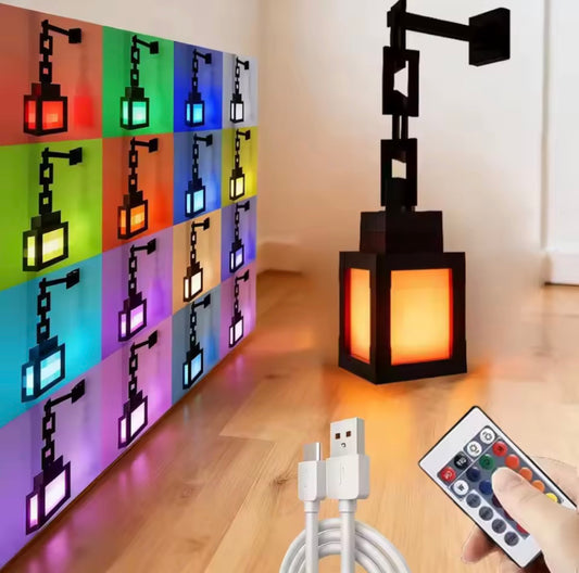 MC Game Luminous Lantern Nightlight Surrounding Pixel Style