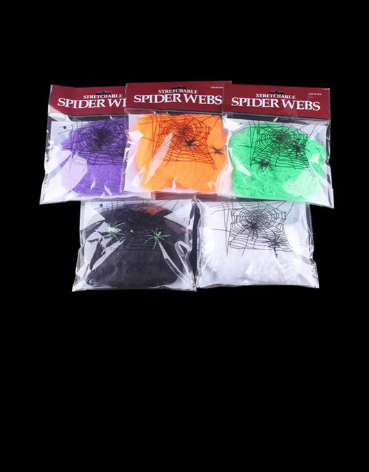 Halloween Scary Party Scene Props White Stretchy Cobweb Spider Web Horror Halloween Decoration