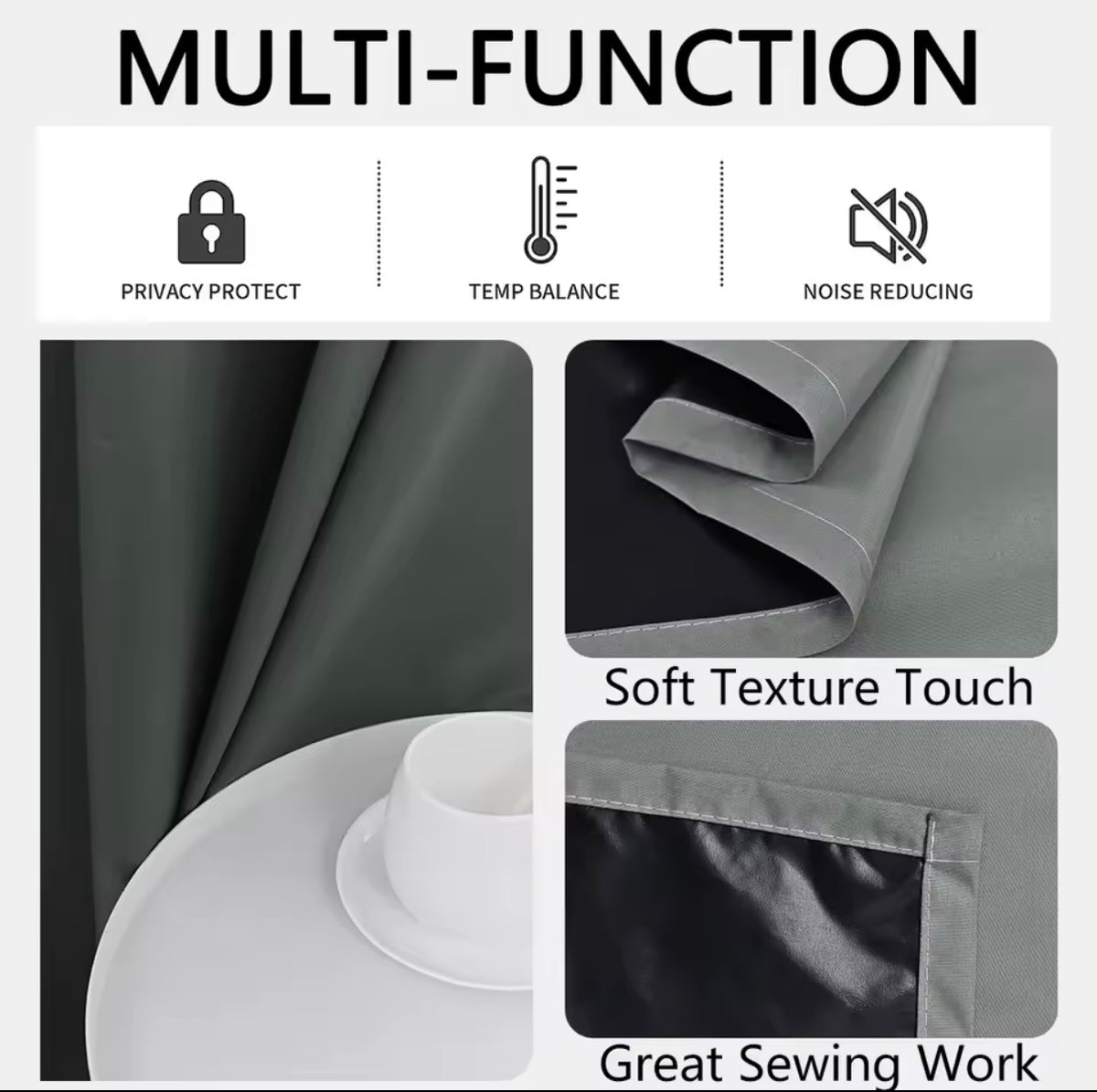 2pcs Modern 100% Blackout Curtain with Coated Lining