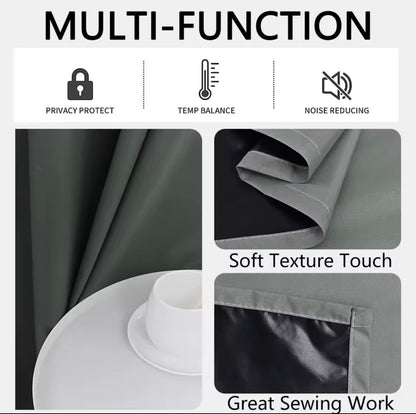 2pcs Modern 100% Blackout Curtain with Coated Lining