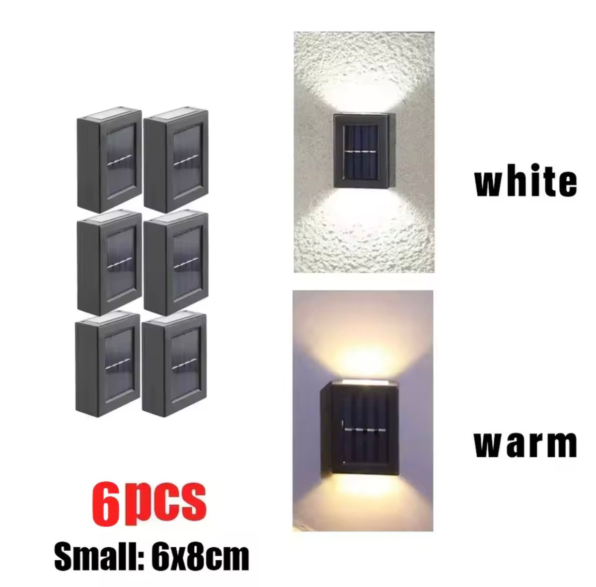 1~6pcs Solar Light Outdoor Up and Down Wall Washer Light Waterproof Solar Lamp Garden