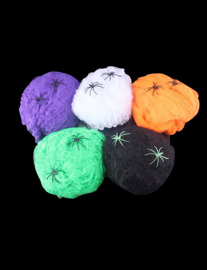 Halloween Scary Party Scene Props White Stretchy Cobweb Spider Web Horror Halloween Decoration
