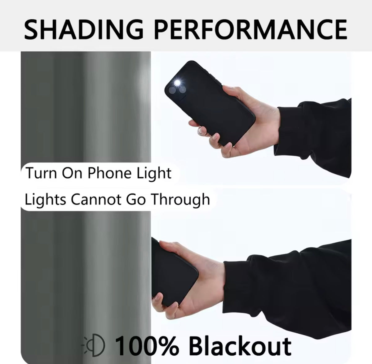 2pcs Modern 100% Blackout Curtain with Coated Lining