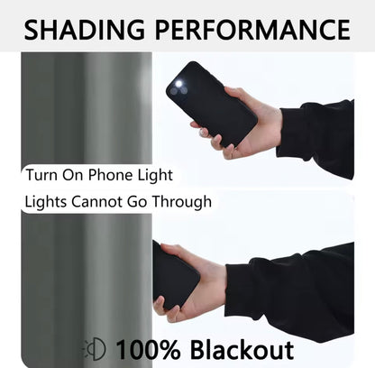 2pcs Modern 100% Blackout Curtain with Coated Lining