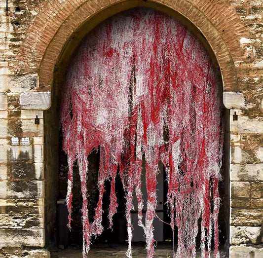 Halloween Bloody Gauze Decorations,Horror Bloody Cloth Bandage,Door Curtainsss