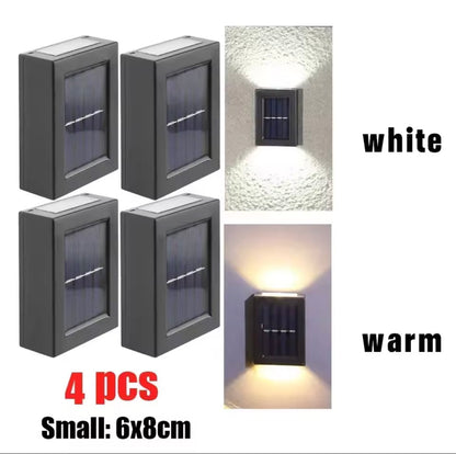1~6pcs Solar Light Outdoor Up and Down Wall Washer Light Waterproof Solar Lamp Garden
