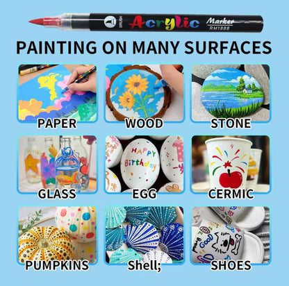 Acrylic Paint Pens Markers Brush
